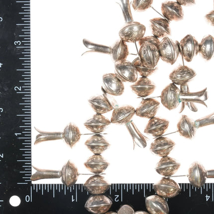 Vintage Silver liberty dimes beaded squash blossom necklace w/turquoise - Estate Fresh Austin