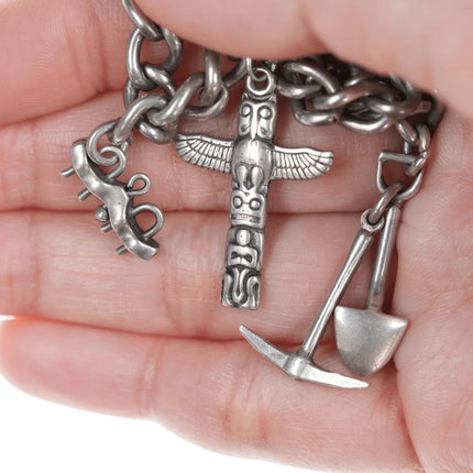 Vintage Southwestern/ Gold Mining Sterling silver charm bracelet - Estate Fresh Austin