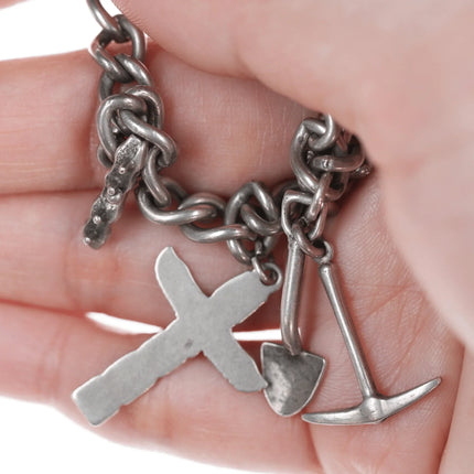 Vintage Southwestern/ Gold Mining Sterling silver charm bracelet - Estate Fresh Austin