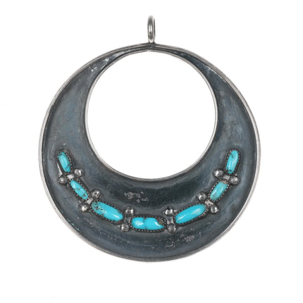 Vintage Southwestern Modernist sterling and turquoise pendant - Estate Fresh Austin
