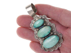 Vintage Southwestern Stamped sterling and turquoise pendant - Estate Fresh Austin