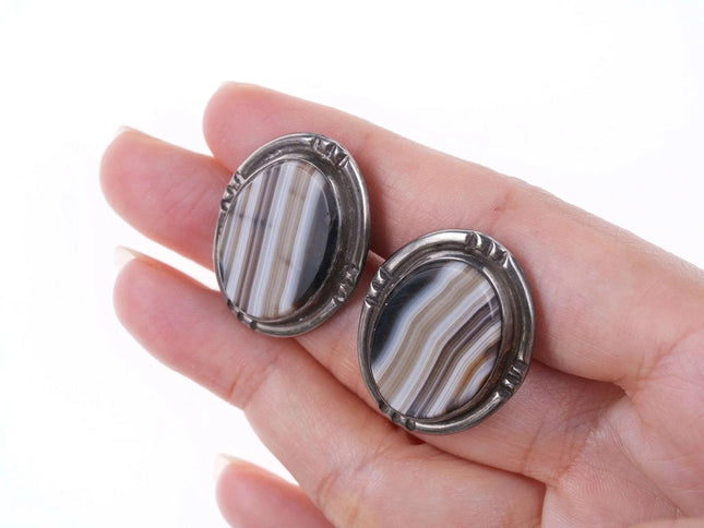 Vintage Southwestern Sterling and agate cufflinks - Estate Fresh Austin