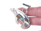 Vintage Southwestern sterling and turquoise bear pendant - Estate Fresh Austin