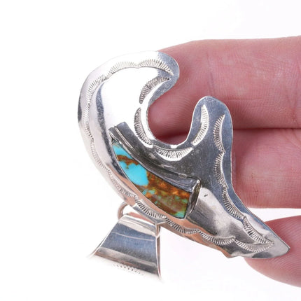 Vintage Southwestern sterling and turquoise bear pendant - Estate Fresh Austin