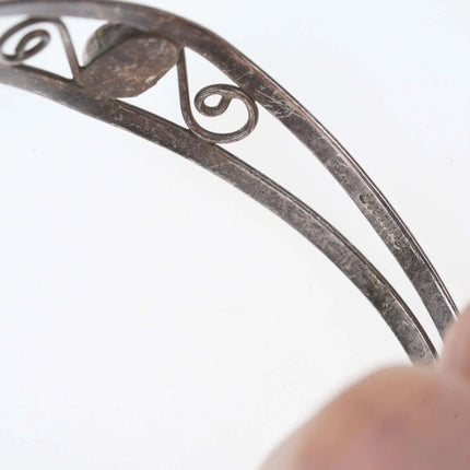 6.375" Vintage southwestern sterling and turquoise cuff bracelet - Estate Fresh Austin