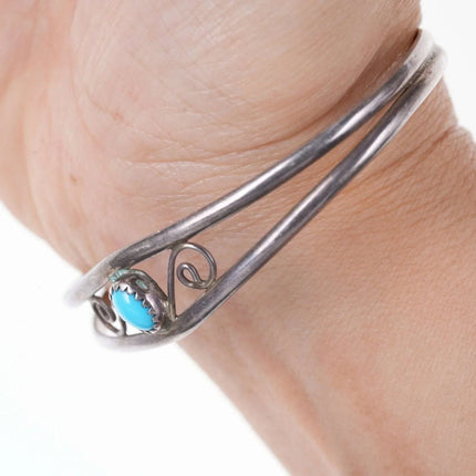6.375" Vintage southwestern sterling and turquoise cuff bracelet - Estate Fresh Austin