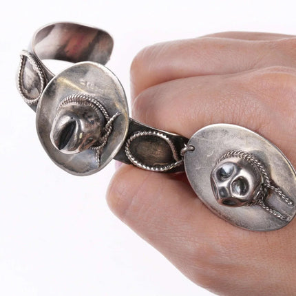 Vintage Southwestern Sterling Cowboy Hat and lasso's Bracelet and pendant set - Estate Fresh Austin