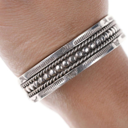 6.5" Vintage Southwestern Sterling cuff bracelet sd - Estate Fresh Austin