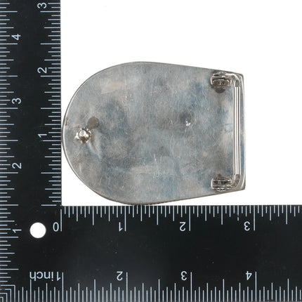 Vintage Southwestern sterling, turquoise, and agate horeshoe belt buckle - Estate Fresh Austin