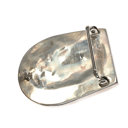 Vintage Southwestern sterling, turquoise, and agate horeshoe belt buckle - Estate Fresh Austin