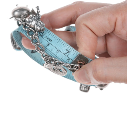 Vintage Southwestern/Native American Sterling and turquoise charm bracelet - Estate Fresh Austin