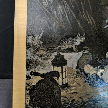 Vintage Steel Engraving on a bronze Sheet Coleccion Familia Aranda 1857 Boy Baby - Estate Fresh Austin