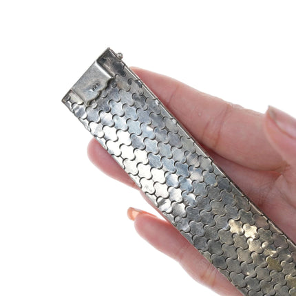 Vintage Sterling and brass engraved bracelet - Estate Fresh Austin