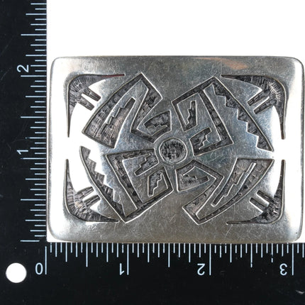 Vintage Sterling belt buckle in the overlay style - Estate Fresh Austin