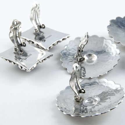 Vintage Sterling Clip On and Screw Back Earring Lot Begay Navajo - Estate Fresh Austin