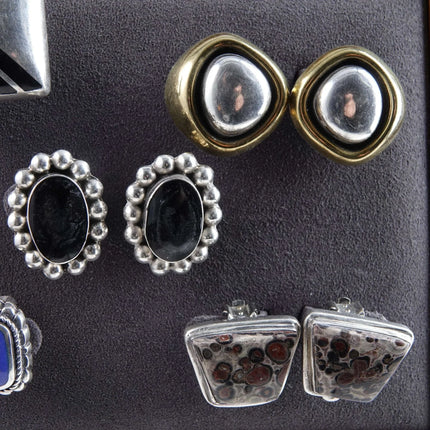 Vintage Sterling Clip On Earring Lot Mid Century Modern (5) - Estate Fresh Austin