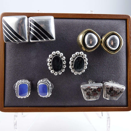 Vintage Sterling Clip On Earring Lot Mid Century Modern (5) - Estate Fresh Austin