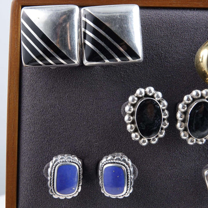 Vintage Sterling Clip On Earring Lot Mid Century Modern (5) - Estate Fresh Austin