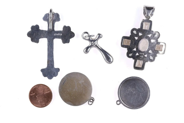 Vintage Sterling Cross Pendant and St Christopher collection - Estate Fresh Austin