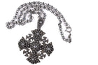 Vintage Sterling Filigree Jerusalem Cross Necklace - Estate Fresh Austin