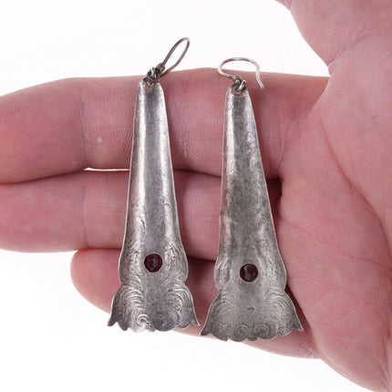 Vintage Sterling Pink tourmaline earrings - Estate Fresh Austin