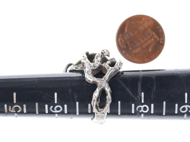 Vintage Sterling ring chrysocolla in quartz - Estate Fresh Austin