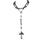 Vintage Sterling Rosary with Black Crystal beads - Estate Fresh Austin