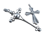 Vintage Sterling silver Cross pendants One signed Barra, other RL - Estate Fresh Austin