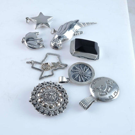 Vintage Sterling Silver Pendant Lot Navajo, Mexico, Parrot 82.1 Grams - Estate Fresh Austin