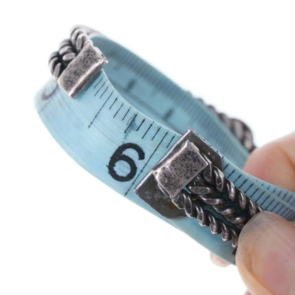 6.12" Vintage Sterling Turquoise Native American cuff bracelet - Estate Fresh Austin