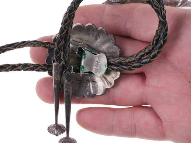Vintage Sterling Zuni Thunderbird bolo tie f - Estate Fresh Austin