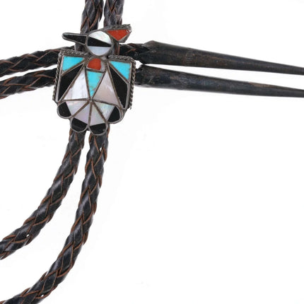 Vintage Sterling Zuni Thunderbird bolo tie m - Estate Fresh Austin