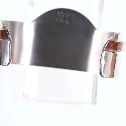 6.75" Vintage Sterling/Copper gemset Cuff bracelet - Estate Fresh Austin