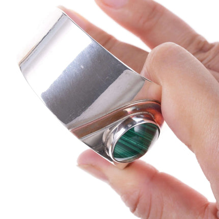 6.875 Vintage Sterling/Copper Malachite Cuff bracelet n - Estate Fresh Austin