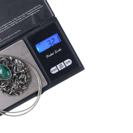 Vintage Sterling/malachite pendant/necklace - Estate Fresh Austin