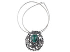 Vintage Sterling/malachite pendant/necklace - Estate Fresh Austin