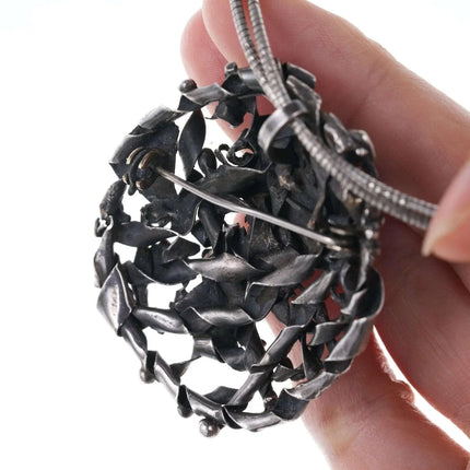 Vintage Sterling/malachite pendant/necklace - Estate Fresh Austin