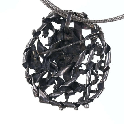 Vintage Sterling/malachite pendant/necklace - Estate Fresh Austin