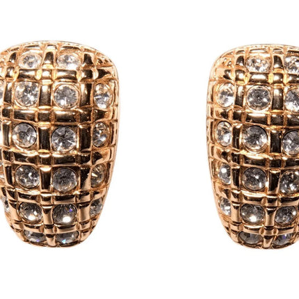 Vintage Swarovski Clip on Gold tone Earrings - Estate Fresh Austin