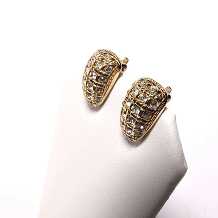 Vintage Swarovski Clip on Gold tone Earrings - Estate Fresh Austin