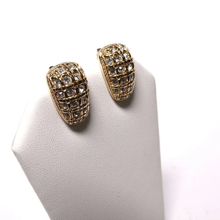Vintage Swarovski Clip on Gold tone Earrings - Estate Fresh Austin