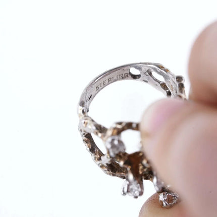 Vintage sz6 Sterling/rhinestone ring - Estate Fresh Austin