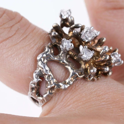 Vintage sz6 Sterling/rhinestone ring - Estate Fresh Austin