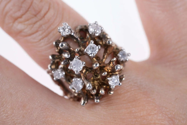 Vintage sz6 Sterling/rhinestone ring - Estate Fresh Austin