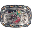 Vintage Taxco Sterling Enamel bullfighter belt buckle - Estate Fresh Austin