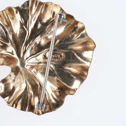 Vintage Taylord Gold Filled Ginko leaf brooch pin - Estate Fresh Austin