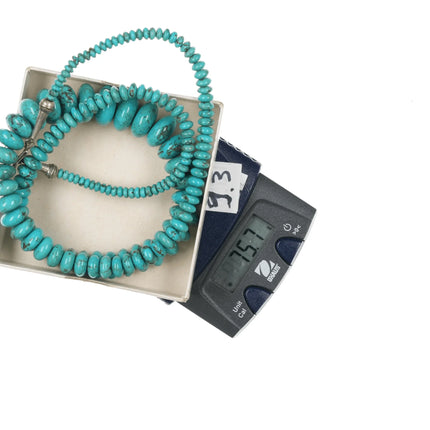Vintage turquoise beaded necklace with sterling fittings - Estate Fresh Austin