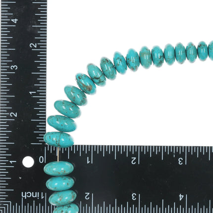 Vintage turquoise beaded necklace with sterling fittings - Estate Fresh Austin