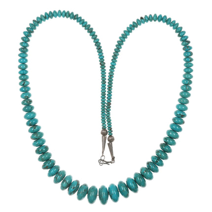 Vintage turquoise beaded necklace with sterling fittings - Estate Fresh Austin