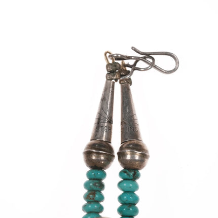 Vintage turquoise beaded necklace with sterling fittings - Estate Fresh Austin